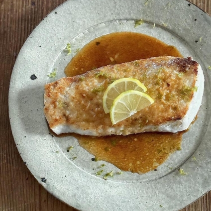 フードスタイリスト上樂由美子 のGallery － 『カジキマグロのソテー　焦がしバターと青柚子醤油のソース』